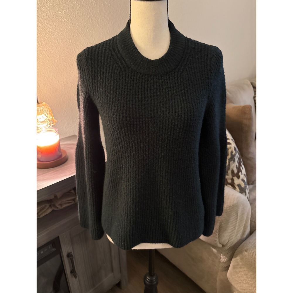 Madewell women's sweater small‎ black wool blend flare sleeve